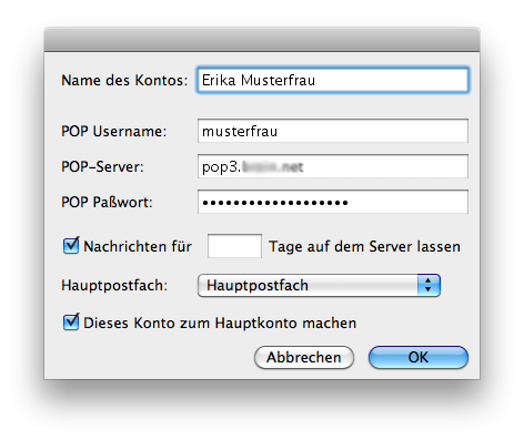 Neues Profil - E-Mail-Konto