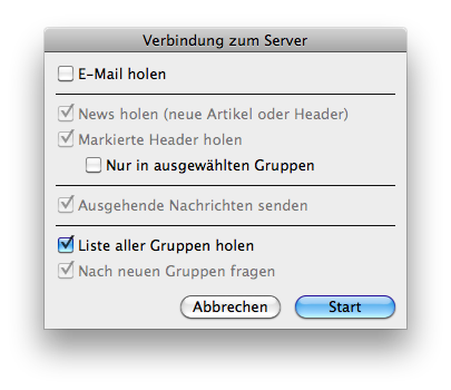 Verbindung zum Server - Liste aller Gruppen holen