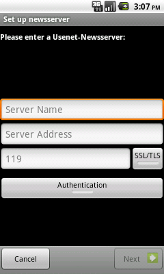 Startup: Please enter a Usenet-Newsserver